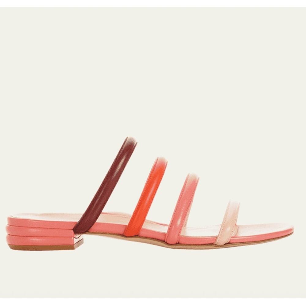 Marion Parke Stefi Block Heel Sandals Sunset Multi Pink Orange Leather EU 40 NIB